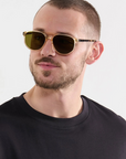 Krewe Brando Champagne Iberia Polarized on square face shape, male model