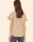 Xirena Brie Toffee Stripe Top back