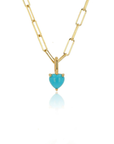Rachel Reid Turquoise Heart Charm on thin paperclip chain