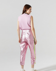Lanhtropy Glitter Knitted Top in Pink full body back