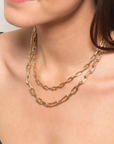 Adina Reyter 5.33 16" Italian Link Necklace stacked above 7mm chain