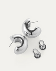 Jenny Bird Gemma Hoops Silver on sides by itself