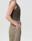 Agolde Tora Tank Bodysuit Grove side