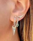 Single Double-Sided Evil Eye Dagger Charm on model