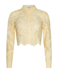 Seychelle Cropped Eyelet Blouse by itself