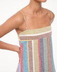 Staud Laura Linen Dress close up neckline