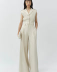 Ramsey Linen Wide Leg Pant full body front