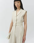 Ramsey Linen Wide Leg Pant front close up