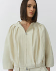 Jess Pleated Jacket close up front