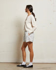 Perfect White Tee Riley Woven Stripe Short side