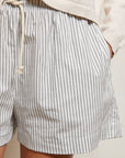 Perfect White Tee Riley Woven Stripe Short close up