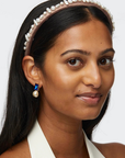 Lele Sadoughi Gigi Pearl Treasure Headband on head