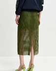 Essentiel Handkerchief Sequin Mesh Midi Skirt back