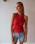 Greylin Jhayna Knit Crochet Halter front