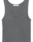 Perfect White Tee Blondie Tank in Dark Heather Grey laid flat