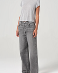 Agolde Adine Shrunken Tee Grey Heather full body