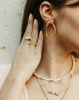 Sierra Winter Muse Hoop Earring on ear