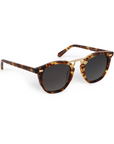 Krewe Beau II Kyoto Tortoise 18k Polarized Sunglasses side view by itself