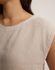 Velvet Tavia Linen Top close up front