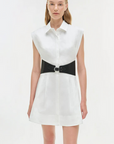 Simkhai Adler Belted Mini Dress close up front