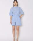 Berenice Pselin Stripe Pull on Short full body