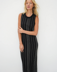 LNA Keily Stripe Tank Dress arms crossed
