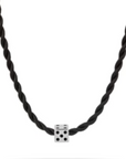 Adina Reyter Silver Enamel Dice Big Bead on black cord