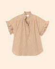 Xirena Brie Toffee Stripe Top flat lay front