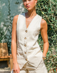 Greylin Tannia Linen Short with vest