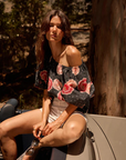 Natalie Martin Ella Top Poppy Print front/side