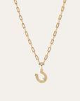 Groovy Diamond Horseshoe Hinged Charm on 4mm Italian link chain