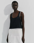 Lodi Cropped Tank Black over white dress