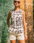 Greylin Tannia Linen Short with floral top