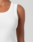 Agolde Shrunken Poppy Tank White close up