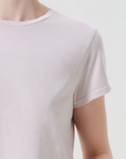 Agolde Adine Shrunken Tee in Rosewater close up