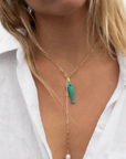 Thatch Fortuna Howlite Charm on model