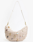 Clare V Lune Knot Woven Leather Bag with charms