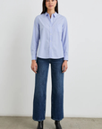 Rails Stina Stripe Button Down full body, untucked
