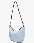 Clare V Lune Denim Suede Bag side
