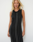 LNA Keily Stripe Tank Dress close up front