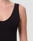 Agolde Tora Tank Bodysuit Black close up