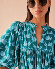 Omika Wren Print Mini Dress pattern detail