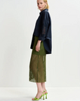 Essentiel Handkerchief Sequin Mesh Midi Skirt full body side