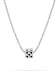 Adina Reyter Silver Enamel Dice Big Bead on silver bead chain