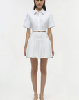 Simkhai Pippa Bubble Mini Skirt full body front