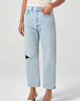 Agolde 90s Crop Mid Rise Loose Straight close up front