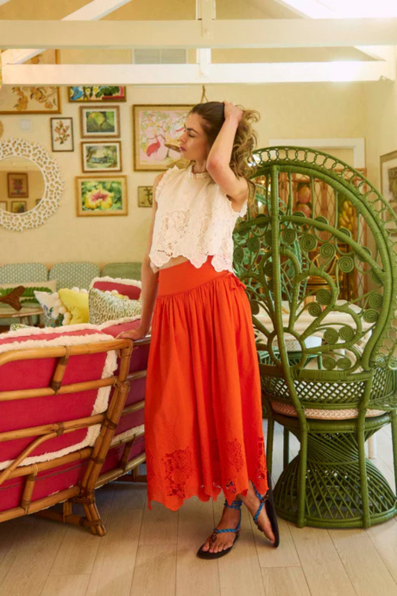 Hunter Bell Nathalie Embroidered Skirt side