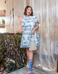 Sock Candy Aquamarine Peacock Sheer Crew full body view