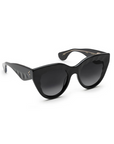 Krewe Charlotte Black + Black Crystal Sunglasses side view by itself