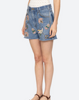 Sea Kara Beaded Denim Short side/front